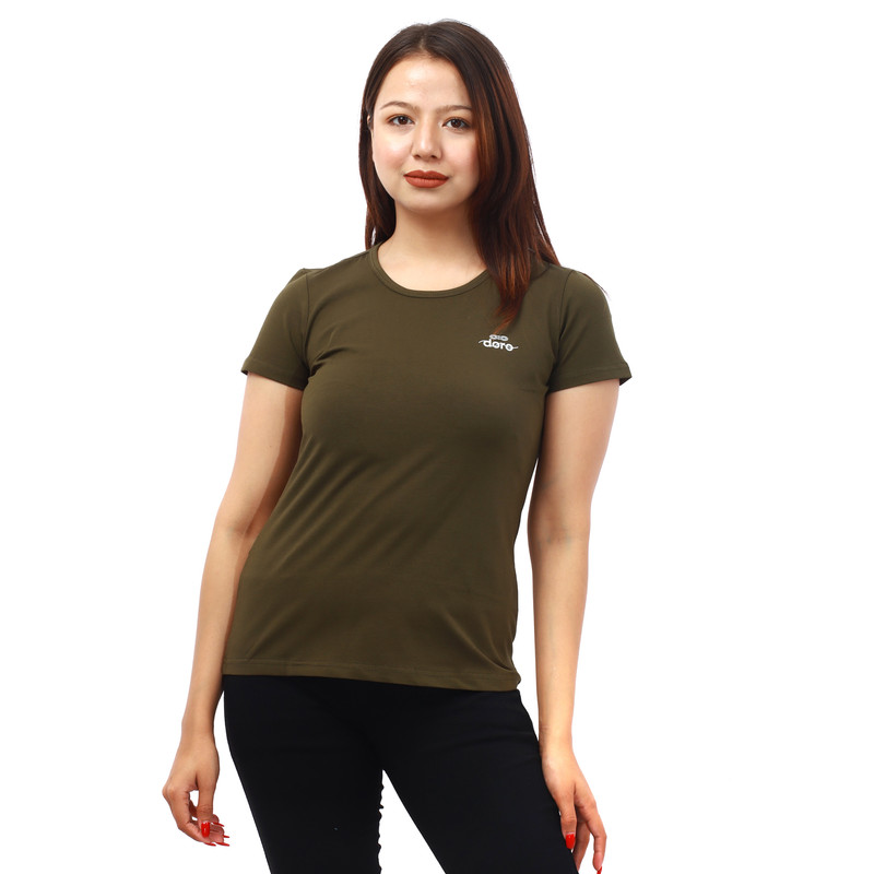 Womens U-Neck Cotton T shirt #010doro